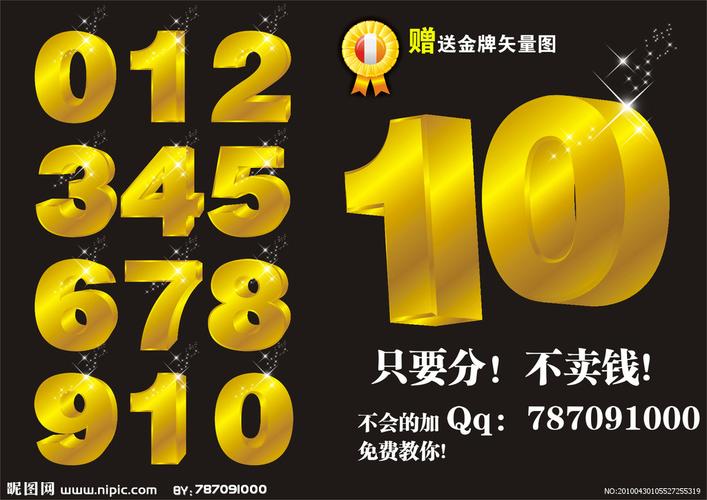 3d數(shù)字黃金立體字設(shè)計(jì)圖